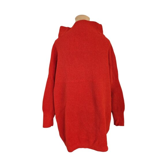 Free People Red Orange Ottoman Sweater Sz L - Picture 5 of 10